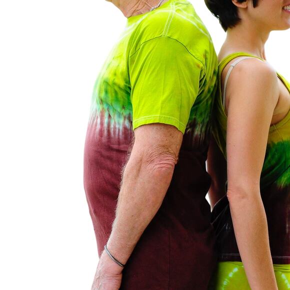 Mens Shirt Size Small Brown Green Ombre Tie Dye Handcrafted Vacation Ready Beach - Picture 6 of 6